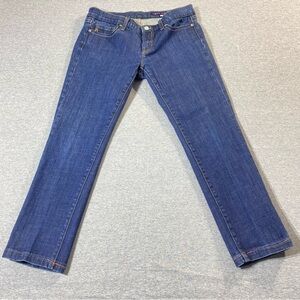 Vigoss Capri Jeans Women's JRS 7 Blue Straight Leg Low Rise Stretch Casual Denim